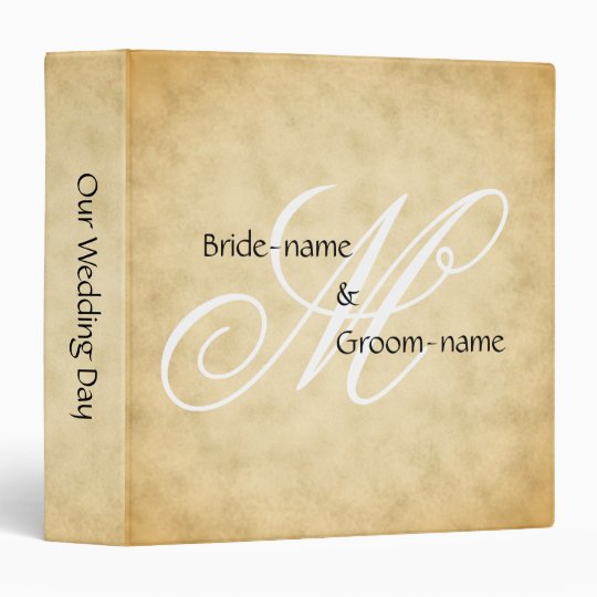 Custom Wedding Monogram Vintage Style Binder