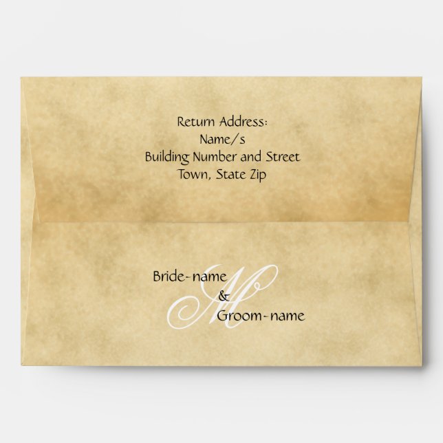 Custom Wedding Monogram Vintage Style Envelope (Back (Top Flap))