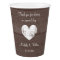 Custom wedding monogram wood grain paper cups