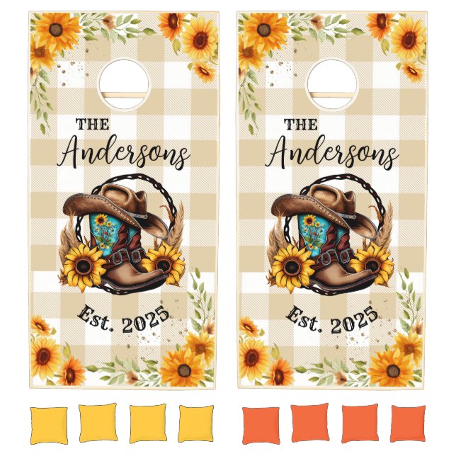 Custom Wedding Name and Date Cornhole Set (Set)