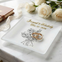 Custom Wedding name+date bouquet keepsake