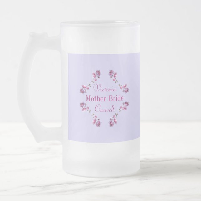 Custom Wedding Name Gift Frosted Glass Mug (Left)
