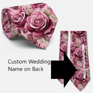 Custom Wedding Name on Back of Neck Tie