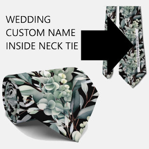 Custom Wedding Name on Back of Neck Tie