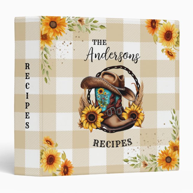 Custom Wedding Name Recipe 3 Ring Binder (Front/Spine)