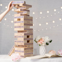 Custom Wedding Names Topple Tower Digital Lavender