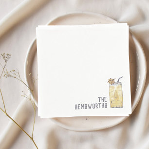 Custom Wedding Napkins Piña Colada Cocktail Hour