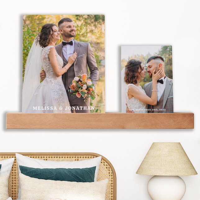 Custom Wedding Newlywed Modern 2 Photo  Picture Ledge (Creator Uploaded)