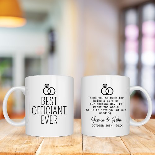 Custom Wedding Officiant Gift Best Officiant Ever Mug