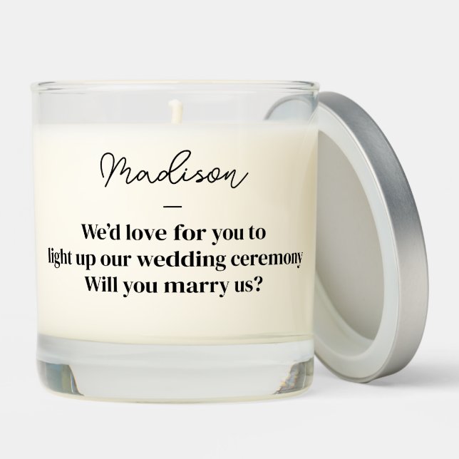 Custom Wedding Officiant Proposal Candle Funny (Lid)