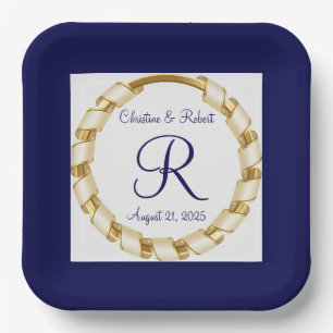 Custom wedding or Anniversary Paper Plate