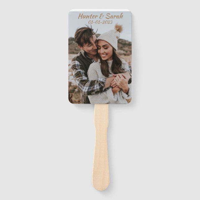 Custom Wedding or Engagement Hand Fan (Front)