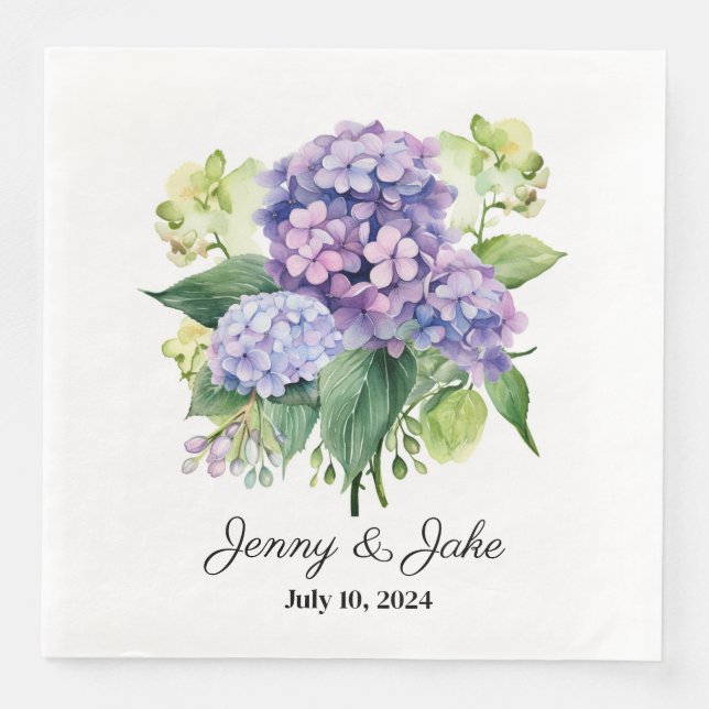 Custom Wedding Paper Napkins (Front)
