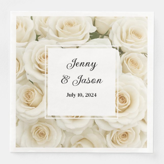 Custom Wedding Paper Napkins (Front)