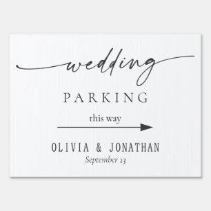 Custom Wedding Parking Directional Yard Sign