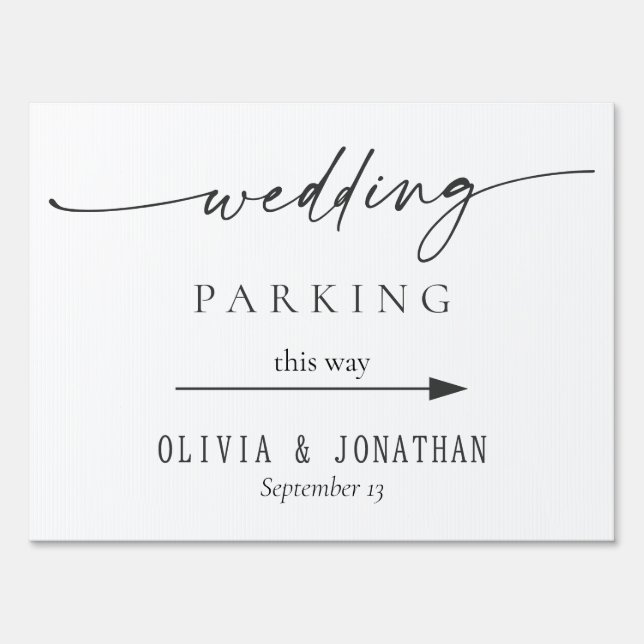 Custom Wedding Parking Directional Yard Sign (Front)
