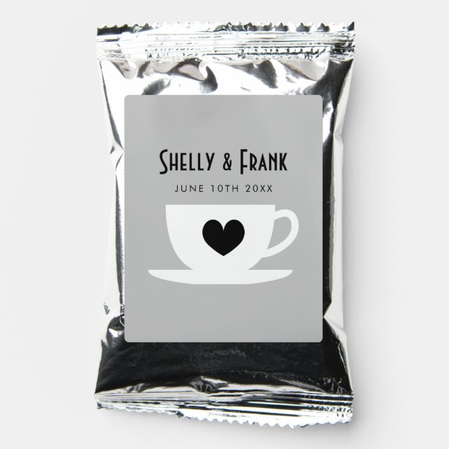 Custom wedding party favor coffee drink mix bags (Front)