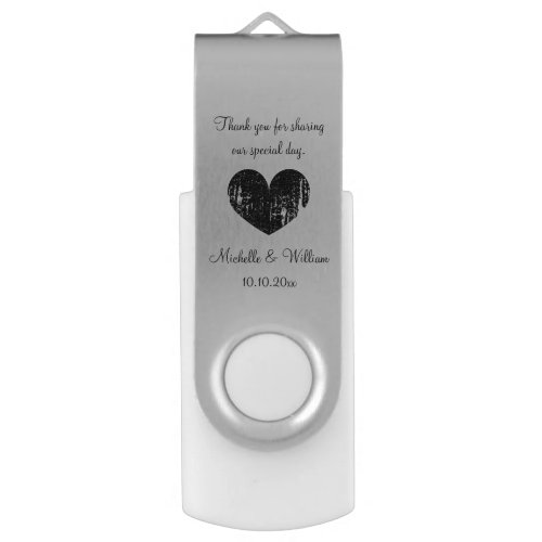 Custom wedding party favor swivel USB flash drive