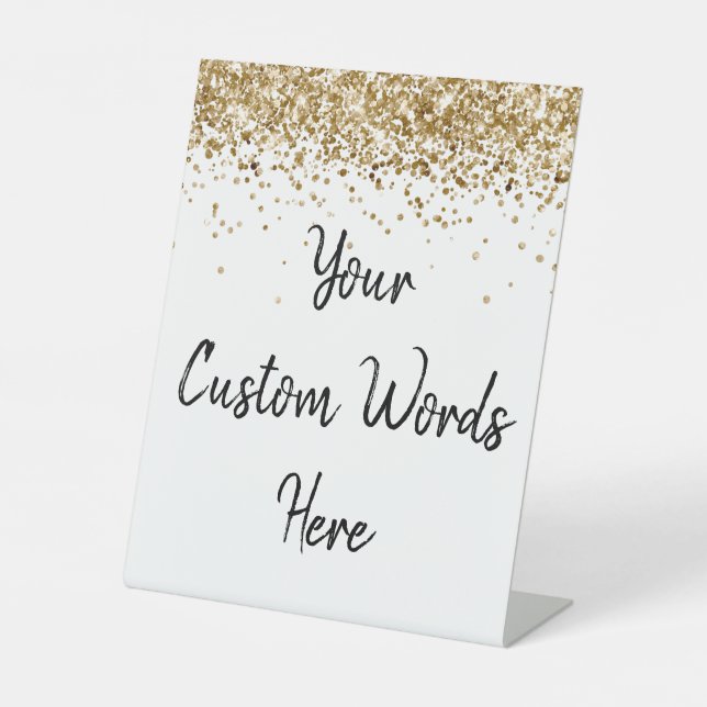 Custom Wedding Personalized Your Text Here Party Pedestal Sign (Front)