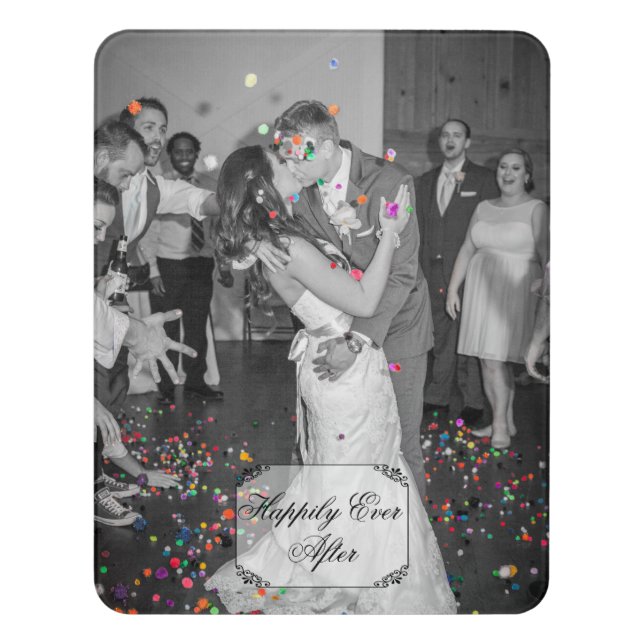 Custom Wedding Photo Acrylic Wall Plaque Door Sign (Contemporary Vert)