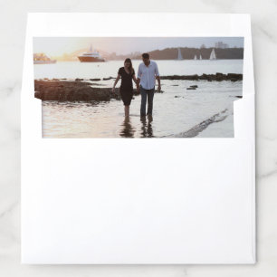 Custom Wedding Photo and Custom Hidden Message Envelope Liner