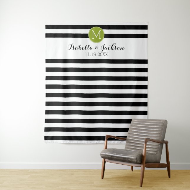 Custom Wedding Photo Backdrop Bride Groom Monogram (In Situ)
