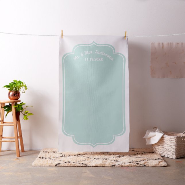 Custom Wedding Photo Backdrop - Mr. & Mrs. Mint (In Situ)