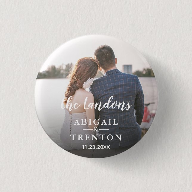 Custom Wedding Photo Button (Front)