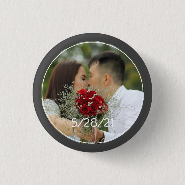 Custom Wedding Photo Button (Front)