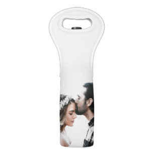 Custom Wedding Photo Champagne Wine Bottle Sleeve Bag