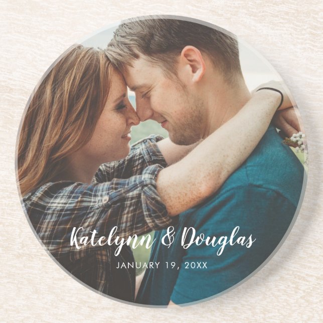 Custom Wedding Photo Coaster (Front)