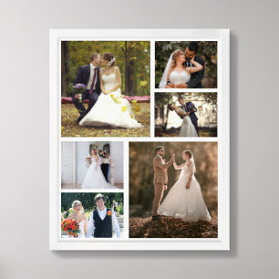 Custom Wedding Photo Collage Framed Art Print