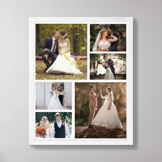 Custom Wedding Photo Collage Framed Art Print (Framed Front)