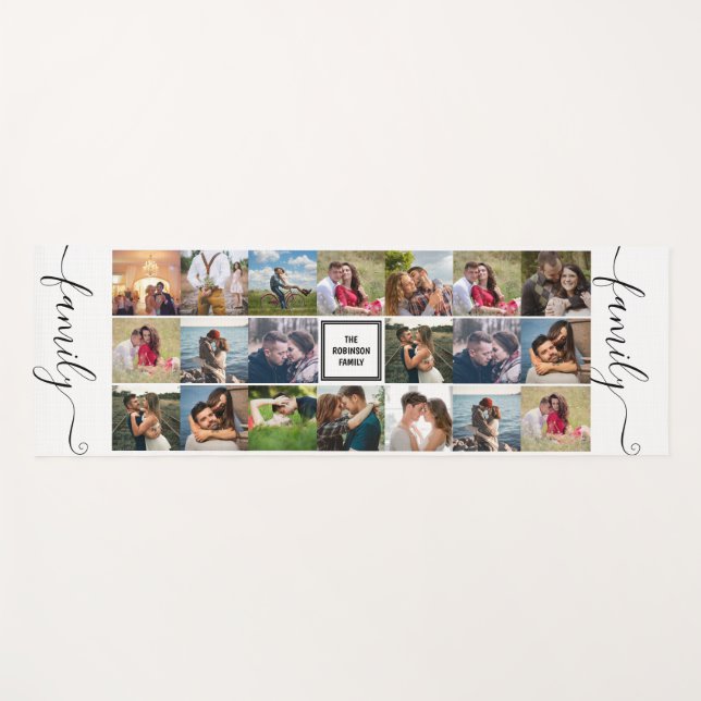 Custom Wedding Photo Collage Yoga Mat (Front (Horizontal))