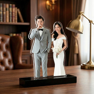 Custom Wedding Photo Cutout Sculpture