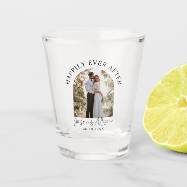 Custom Wedding Photo Elegant Arch Modern Shooter Shot Glass (Front)