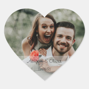 Custom Wedding Photo Heart Sticker