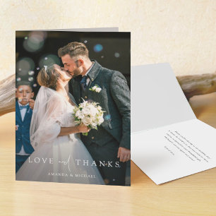 Custom Wedding Photo Letterpress Thank You Card
