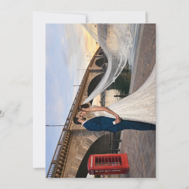 Custom Wedding Photo London Bridge Invitation (Front)