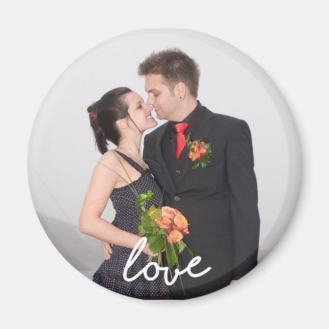 Custom Wedding Photo Love Magnet (Front)