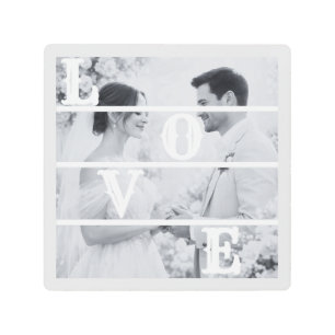 Custom Wedding Photo "LOVE" Metal Print