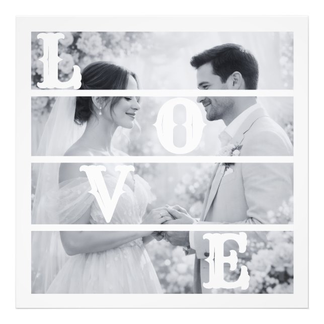 Custom Wedding Photo "LOVE" Print (Front)