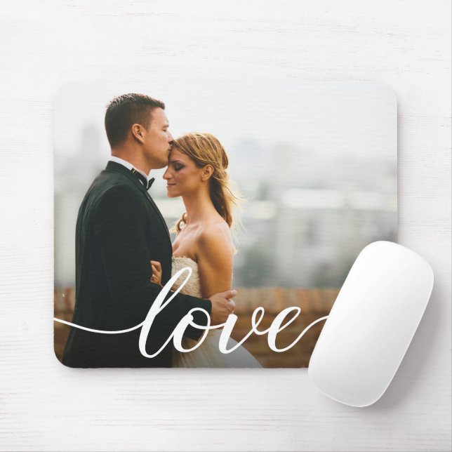 Custom Wedding photo Love script Mouse Pad (With Mouse)