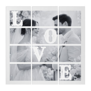 Custom Wedding Photo "LOVE" Triptych