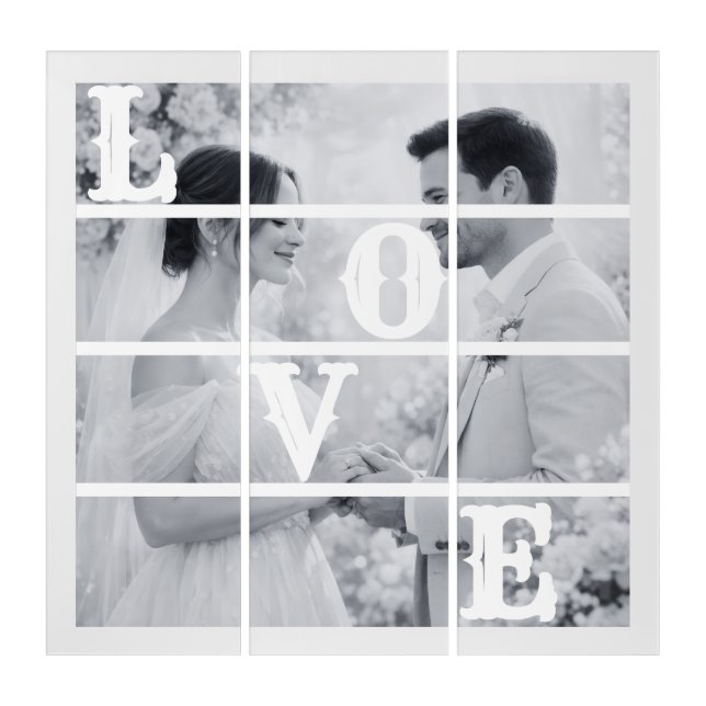 Custom Wedding Photo "LOVE" Triptych (Front)
