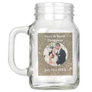 Custom Wedding Photo Mason Jar