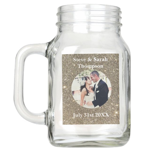 Custom Wedding Photo Mason Jar (Back)