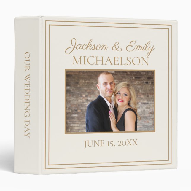 Custom Wedding Photo Memory Keepsake 3 Ring Binder (Front/Spine)