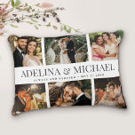 Custom Wedding Photo Modern Chic Stylish Elegant Accent Pillow<br><div class="desc">Elegant and modern wedding keepsake,  this custom name and date photo collage design makes a beautiful display for your favorite pictures of your special day. Great gift for newlyweds or anniversaries!</div>