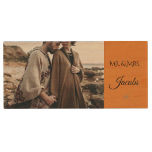 Custom Wedding Photo Monogram USB Flash Drive